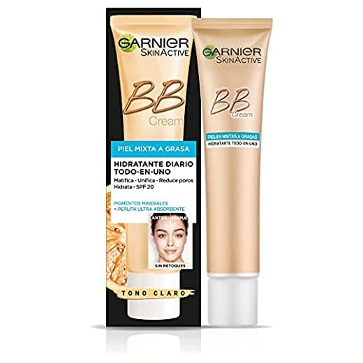 Garnier Skin Active BB Cream mattande korrigeringskräm och anti-defekter för blandad fet hud, ljus solskyddsfaktor 20 med C-vitamin – 40 ml