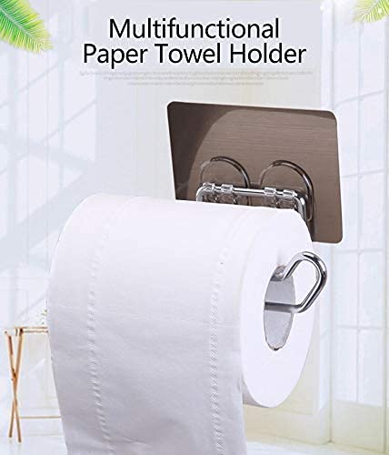 Image of HoMedics Self Adhesive No Drill Self Adhesive Toilet Paper Holder /Tissue Paper Roll Holder /Bathroom Rack for Kitchen /Towel Holder (4, Silver)