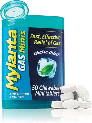 Mylanta Gas Mini Chewable Tablets, Arctic Mint 50 Count (2 Pack)