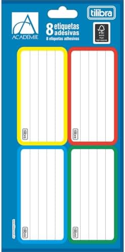Tilibra - Etiqueta Escolar Adesiva Académie, - 1 folha com 8 etiq...