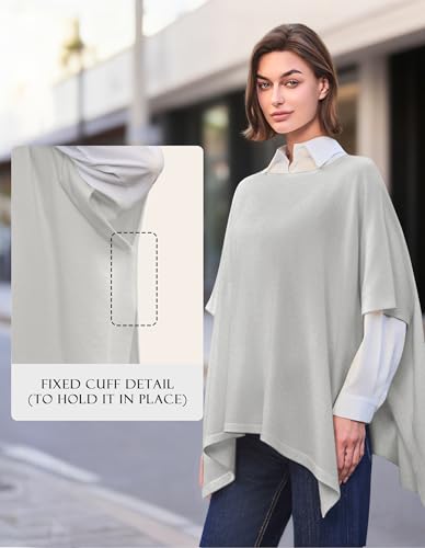 Image of PULI Women's Pullover Poncho Sweater Oversized Knit Layering Top Travel | Sleeveless and Layers Over Any Shirt At Home or Work