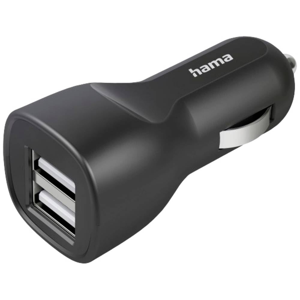 Hama ładowarka samochodowa 2x USB typ A (szybka, USB A, USB-A, 12 W, do zapalniczki samochodu, gniazdo zapalniczki) czarna