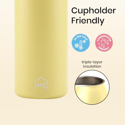 Image of House of Quirk Sippease Stainless Steel Water Bottle with Straw for Sports and Travel BPA-Free 950ML (Melon)