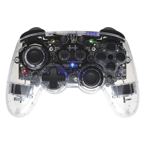 Mad Catz C.A.T. 9 Bluetooth 5.0 Wireless USB-C Wired Game Controller Clear 8-Color RGB Illumination Dual Vibration 6-Axis Motion Sensor - PC/iPhone/Android/Switch Cover