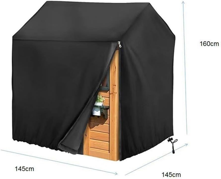 Outdoor Kids Playhouse Cover - 420D Oxford Cloth Protective Cover for Play Tents Waterproof & UV Resistant - 145x145x160cm (Black) - Image 2