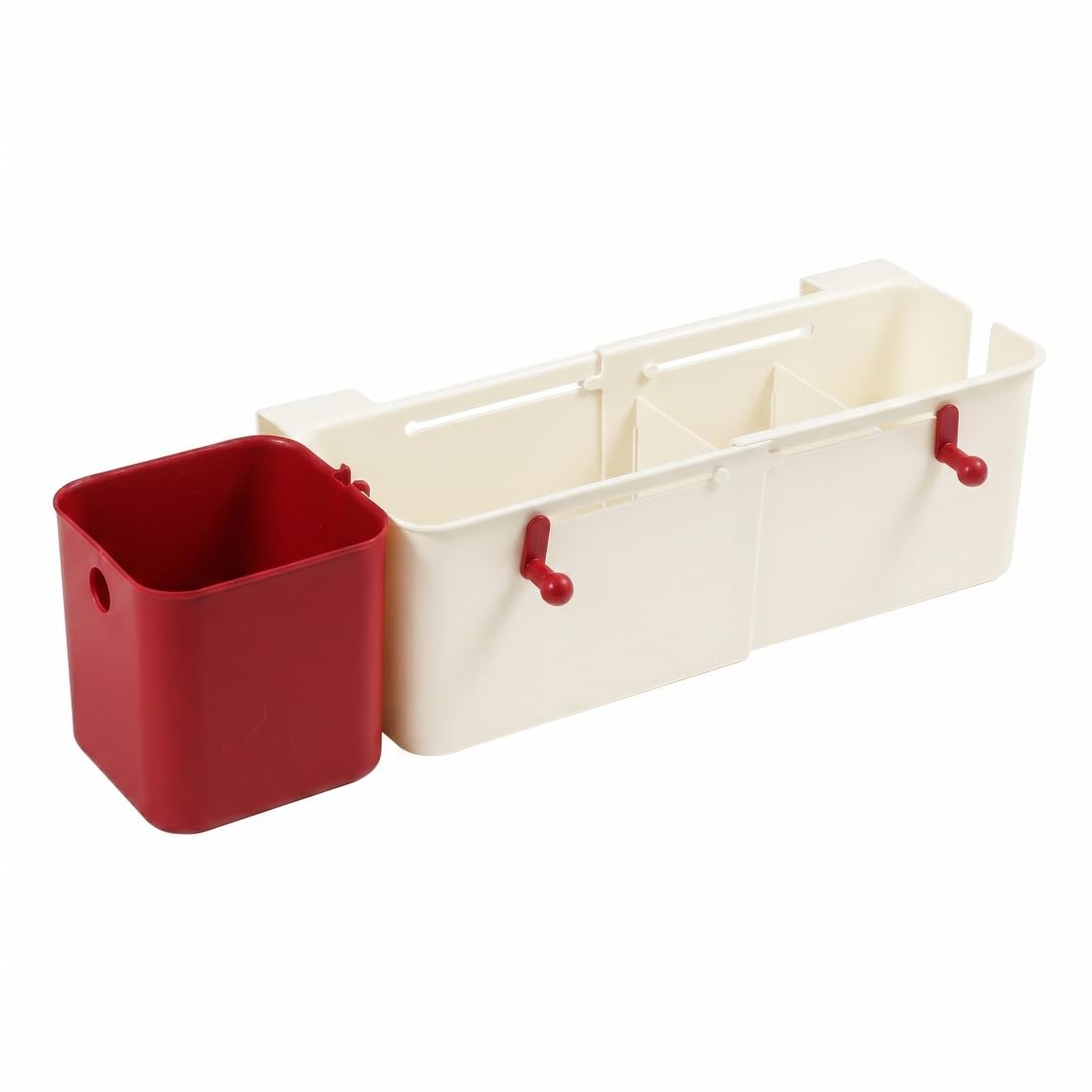 Goutdori Bedside Shelf for Bed Plastic Bunk Bed Caddy, Retractable Hanging Storage for Dorm and Bedroom Organization, Red Bedside Caddy, Storage, Bunk, for Dorm, Hanging C