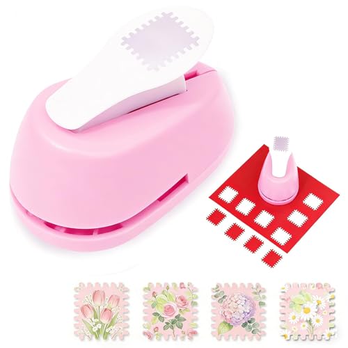 Image of Postage Stamp Puncher, Stamp Punch, for Crafting, Scrapbooking & Stamping Supplies, DIY Card Making, Finished Product 1.8 x 2 cm(Pink)
