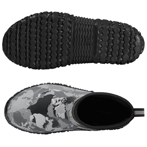 Image of Men's Waterproof 5.3-inch Ankle High Garden Shoes Rain Boots Slip-On Footwear for Gardening Farming Lawn Care Yard Work
