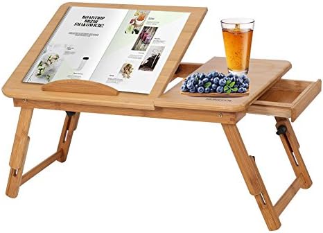 Tavolino Da PC Scrivania Per Letto, PC Vassoio Supporto,Tavolino Porta Notebook Laptop In Bambù,Portatile Pieghevole Tavolo Vassoio Notebook Folding Scrivania Letto,bambù,30 * 50 * 20cm (style 2 - 9