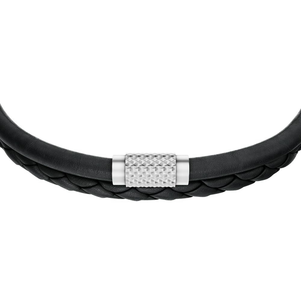 Fossil Machine Herren schwarzes Lederarmband, JF04989040