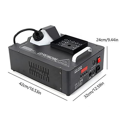 Fog Machine, 1500W Smoke Machine Rgb 3In1 24 Leds Dmx Vertical Spray Stage Light Fogger,With Remote Controller,For Wedding, Halloween, Party,Christmas And Stage Effect #TOP4