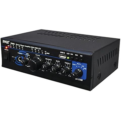 PyleHome PTAU45 2x 120W Stereo Power Amplifier with USB, AUX, CD and Mic Input Cover