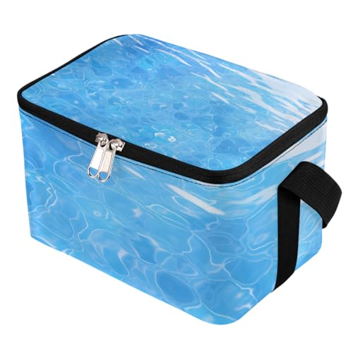 GzLeyigou Lunch Bags for Women Men 9 Cans,Ocean Hot & Cold Food Delivery Bag Insulated Grocery Bag Insulated Lunch Box Blue Water Cooler Bag for Office Work Picnic Beach