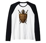 faithful warrior man of god christian men knight armor dad maglia con maniche raglan