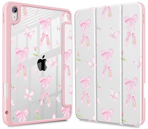 May Chen for iPad (A16) 11th Generation Case 11 Inch 2025, iPad 10th Gen Case 2022 10.9 inch, Built-in Pencil Holder with Shockproof Cover Clear Transparent Back Shell Auto Wake/Sleep, Ballet Shoes
