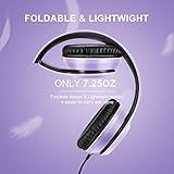 LORELEI X8 Over-Ear Wired Headphones with Microphone with 1.45m-Tangle-Free Nylon Line&3.5mm Plug,Lightweight Foldable & Portable Headphones for Smartphone,Tablet,Computer,Mp3/4(Dark Purple) - Image 4