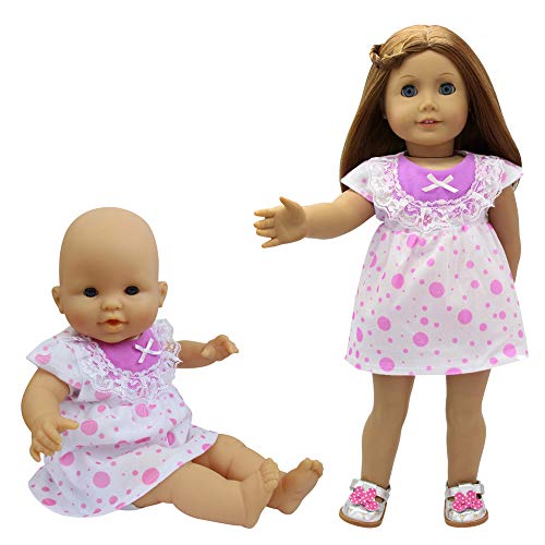 ZITA ELEMENT 5 Pcs Fashion Cute Dresses for 14 Inch to 16 Inch Baby Doll Clothes, American 18 Inch Girl Doll and Other 18 Inch Doll Clothes Outfits Xmas Gift