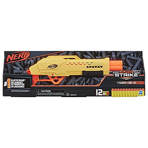 Image of Nerf NanoFire Blaster, Green Single-Shot Blaster with Dart Storage, Includes 3 Elite Darts & Tiger DB-2 Alpha Strike Toy Blaster & MicroShots N-Strike Elite Strongarm, Includes Blaster and 2 Darts