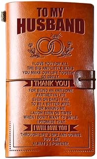 Husband Birthday Gifts Tulolvae Leather Notebook Leather Travel Journal Diary Gifts Birthday Valentine's Day Wedding Anniversary Christmas Gifts for Husband, 140 Pages