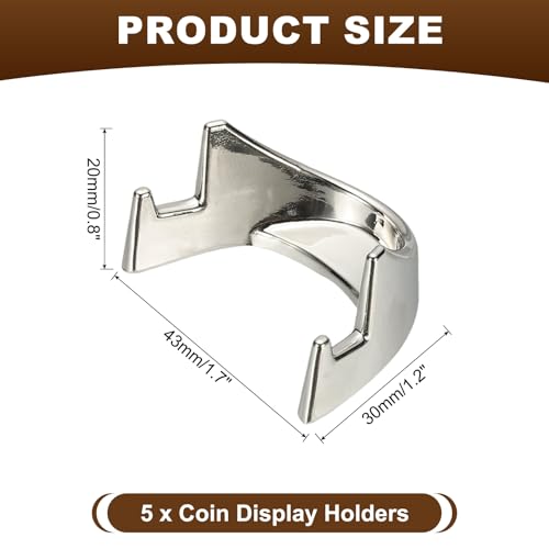 Soportes para Monedas PATIKIL, 5 piezas, Plata miniatura 2