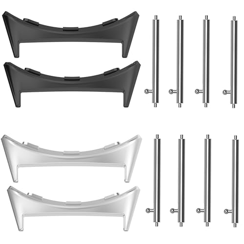 Pixel Watch 3 (45mm) Adapter, Lamshaw 20mm, 22mm to Pixel Watch 3 41mm, 45mm, Pixel Watch 2,1 Stainless steel Connector Kit Hardware Lugs of Replacment Strap (for Pixel Watch 3 41mm, 2, 1 Watch, 2 Pack-Black+Silver)