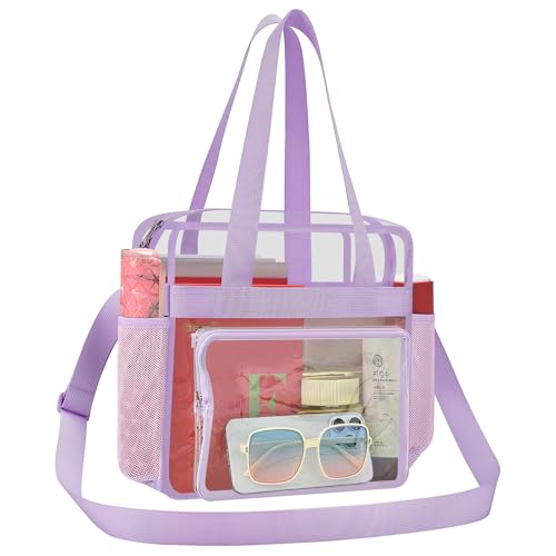 Image of Busiuw Clear Bag for Stadium Events, Stadium Approved 12x12x6 Clear Tote Bag for Sport Fan, Work Concert Travel