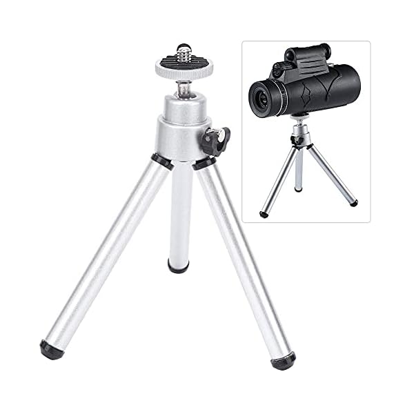Silber Aluminium Legierung Stativ, Mini Anti-Shake Teleskop Stativ Kamera Stativ Teleskop Stativ, Reisen für Outdoor… – Bild 6