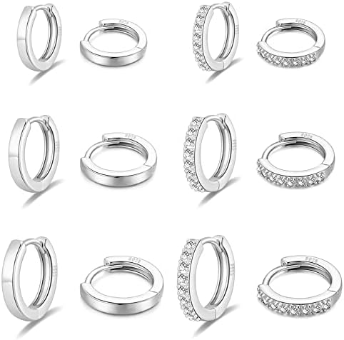 PRETOLE Gold Huggie Earrings,14K Gold Plated Small Gold Hoop Earrings Lightweight Hypoallergenic Tiny Mini Hoop Earrings with CZ Huggie Earrings for Women Gold Huggie Hoop Earrings 6/8/10/12/14MM