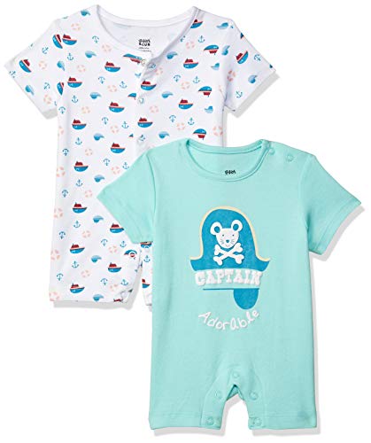 Image of miniklub Boys Pack of 2 Printed Rompers