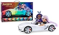 RAINBOW HIGH Color Change Car – Convertible Vehicle, 8-in-1 Light-Up, Multicolor with Wheels That Move, Working Seat Belts, Steering Wheel. Fits 2 Fashion Dolls, Toy for Kids Ages 6+