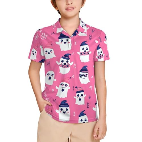 Boys' Classic Polo Shirts Short Sleeve Moisture-Wicking Golf & Tennis Shirts for Youth Teens Colorful Fruits