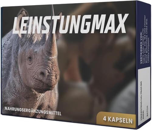 LEINSTUNGMAX Kapseln mit Ginseng Maca Rhodiola Astragalus Traubenkernextrakt Vitaminen & Zink 4 Kapseln Nahrungsergänzungsmittel für aktive Männer | Praktische 4-Kapsel-Packung