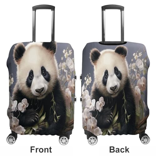 Travel Wheeled Suitcase Sleeve Dustproof Anti-scratch Panda With Flower Luggage Case Protective Cover For 19-32 Inch Luggage3