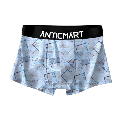 Image of Men's Extra Thin Elastic Ice Silk Underwear - Long, Comfortable, Breathable Boxer Brief Trunks (Pack of 3)