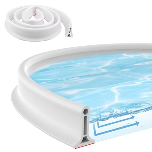Jortmrd Barrera Agua Ducha 2M, Barrera de Agua para Flexible y Cortable, Borde Plato Ducha Autoadhesivo, Perfil Silicona Ducha, para Cabina de Ducha para Lavabo de Cocina (Blanco)