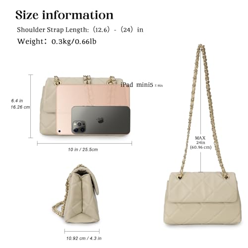 Image of Gladdon Quilted Crossbody Purses for Women Small Ladies Shoulder Bags with Chain Trendy Clutch Purse Cute Designer Bag