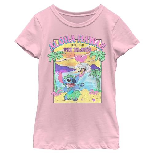 Image of Girl's Lilo & Stitch Aloha Hawaii Come Visit the Islands T-Shirt