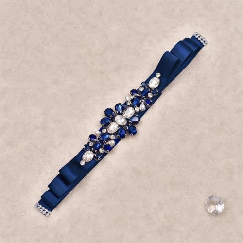 Handmade Wedding Belt, Blue Floral Bridal Ribbon, Wedding Accessory, Bridesmaid Belt2