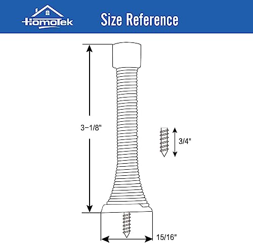 Image of HOMOTEK 1 Pack Spring Door Stopper with Rubber Bumper 3-1 /8 inch Flexible Spring Heavy Duty Wall Door Stop Low Mounted Door Bumper for Home (Antique Brass)
