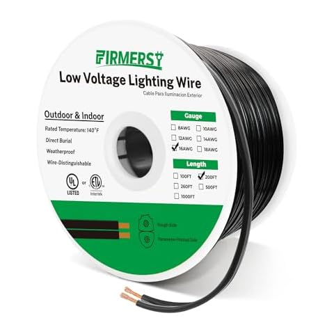 FIRMERST 16/2 Low Voltage Landscape Wire Outdoor Lighting Cable 200 Feet Cover