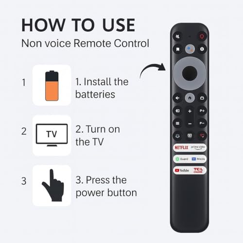 Image of Compatible for TCL Tv Remote Original RC902V Model Bezel-Series P635 Pro Series Non Voice Command Remote Control (Without Google Assistant Feature).