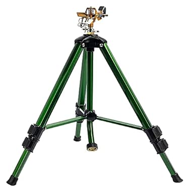 AMAZON - Hourleey 1Pack Extra Tall,Extends Up to 50 Inch, Heavy Duty Tripod Sprinklers with Brass Sprinkler Head, 360 Degree Large Area Coverage, 3/4 Inch Connector Sprinkler for Yard Lawn Garden