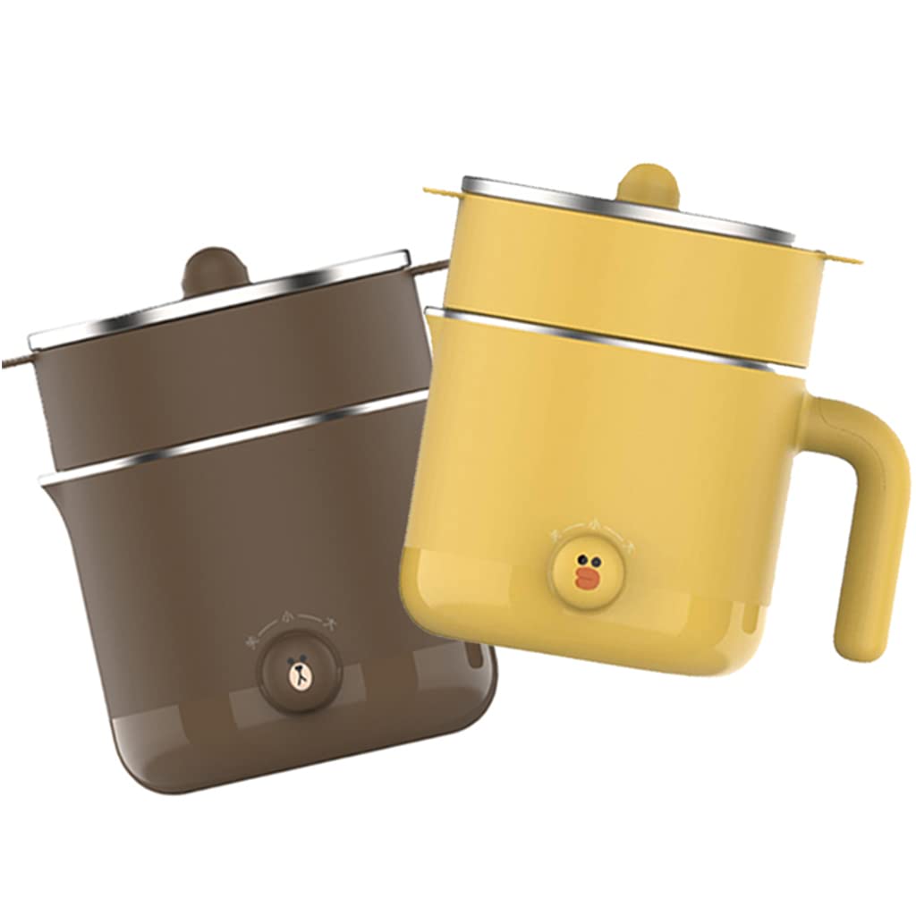Ruchome, Mini elektryczny multicooker przenośny garnek do gotowania ryżu Hotpot żółty(Brown)