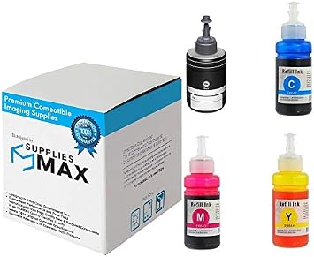 Compatible Replacement for Expression ET-3600/ET-4550/ET-16500/L1455/L605/L655/M100/M105/M200 Dye Ink Bottle Combo Pack BK/C/M/Y NO. 664/NO. 774 T774DMP