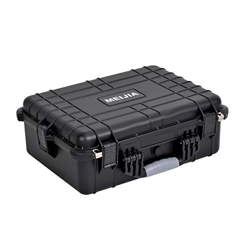 MEIJIA Portable Waterproof Protective Case,Hard Camera Case,Customisable Foam Inserted, Elegant Black,Fit for Camera, Equipments, Lens,Drones (19.78"X15.77"X7.41")