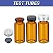 PATIKIL 10ml Sample Vials, 8 Pack Lab Empty Vials with Butyl Rubber Stopper and Crimp Top Caps Borosilicate Glass Vial, Amber