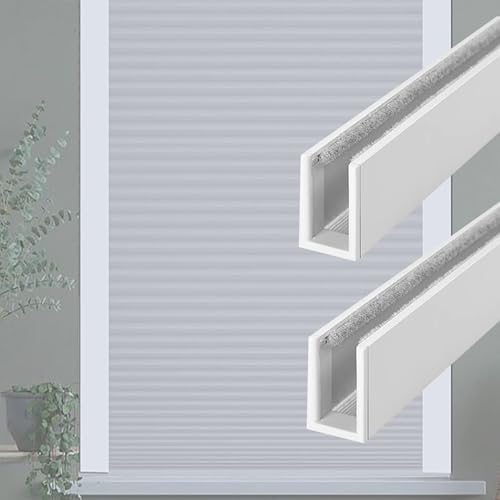 Light Blocking Roller Shade Strips - 2 Pack Black Aluminum U-Shaped Edge Side Tracks for Bedroom, Bathroom, Nursery & Office - 45cm/18in Privacy Protection
