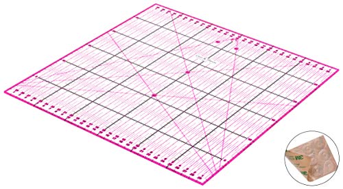 Regla de Patchwork 30 x 30 cm con Pegatinas Antideslizantes Gratuitas. Regla Universal Transparente con dimensiones en cm y ángulos
