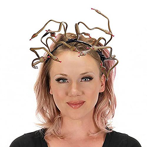 Halloween Medusa Snake Headband Medusa Cosplay Costume Headdress Dress up Headpiece for Carnival Mardi Gras Halloween Masquerade Costume Party Supplies
