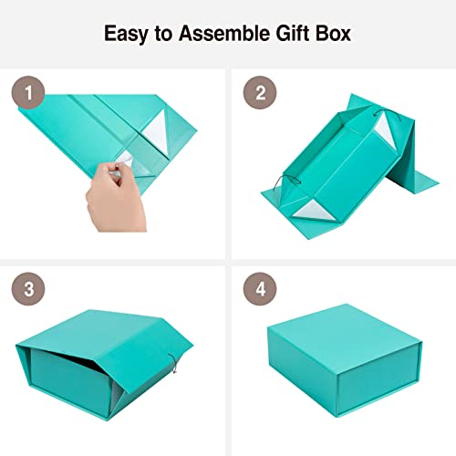 Image of Rsgift Green Gift Box with Lid, 11x7.8x3.5 Inches, Magnetic Closure Small box for Men - Wedding, Birthday, Graduation Packaging